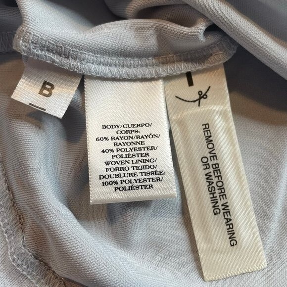 Ann Taylor Zip Zipper Shoulder Blouse Shirt Top Light Pale Blue S SM Small Basic - Picture 9 of 11